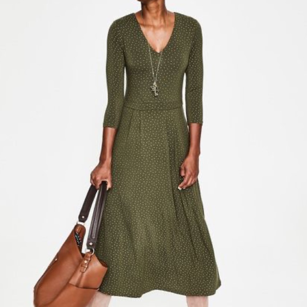 Boden Metallic Polka Dot Midi Dress